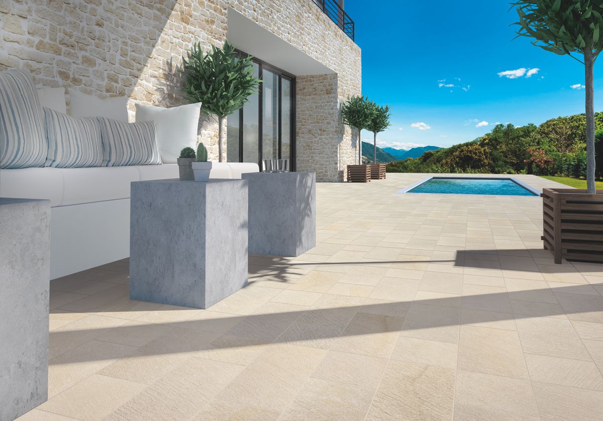 Gres Porcellanato per esterni e terrazzi effetto pietra e cemento